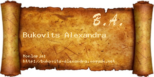 Bukovits Alexandra névjegykártya